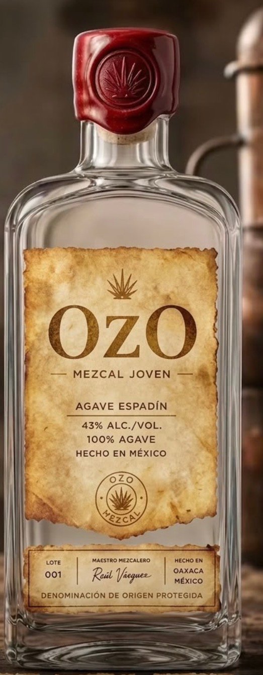 OZO mezcal brand concept rendering